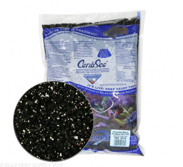 Caribsea Arag Alive Black Hawaii Sand 20lb