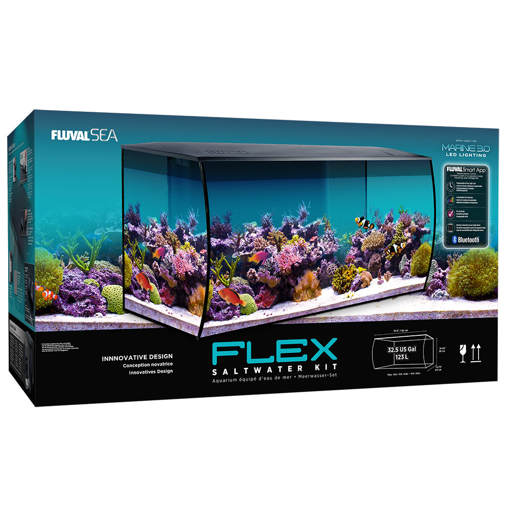 Fluval FLEX 32.5 Gallon Black Saltwater Kit – Whitlyn Aquatics