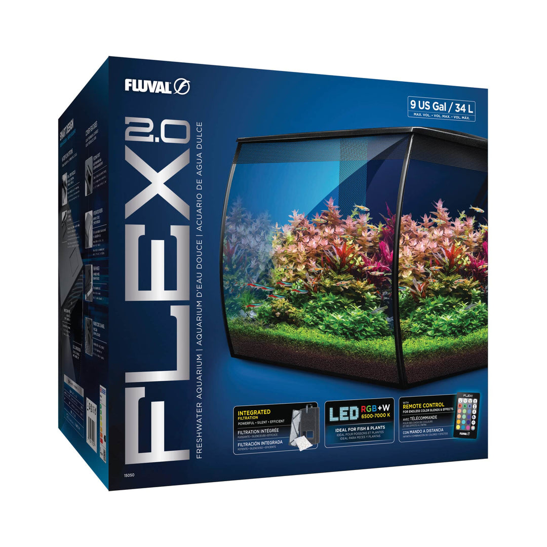 Fluval FLEX 2.0 9 Gallon Black Freshwater Kit