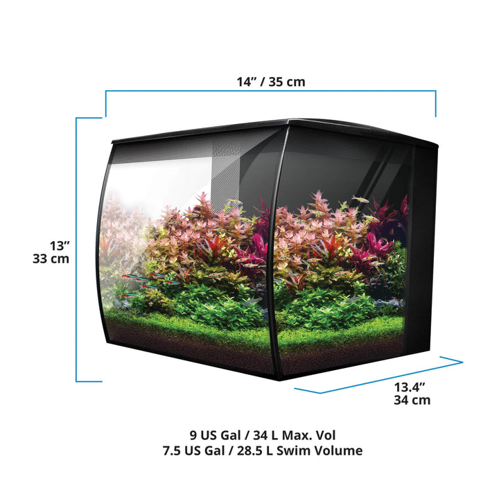 Fluval FLEX 2.0 9 Gallon Black Freshwater Kit