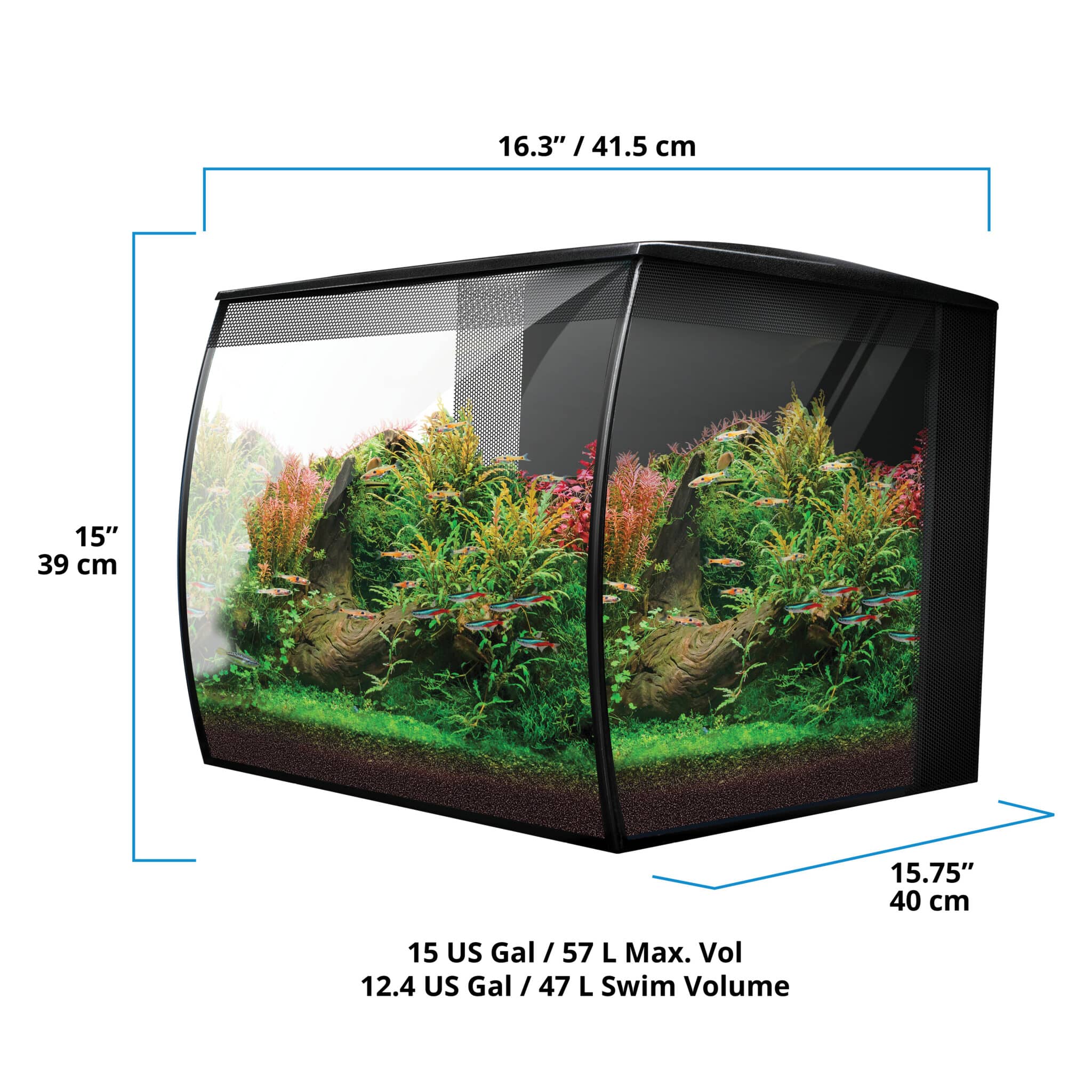 Fluval FLEX 2.0 15 Gallon Black Freshwater Kit – Whitlyn Aquatics