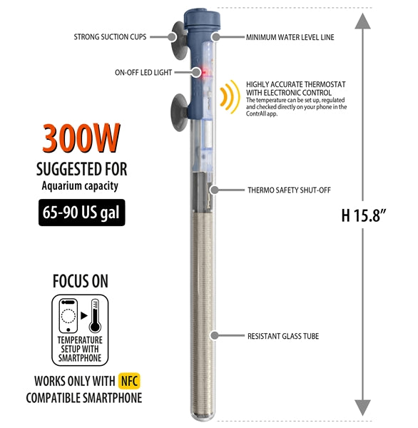 Sicce SCUBA Contactless Submersible Heater 50w, 100w, 300w, 400w