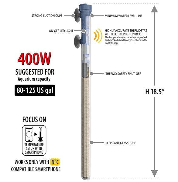 Sicce SCUBA Contactless Submersible Heater 50w, 100w, 300w, 400w