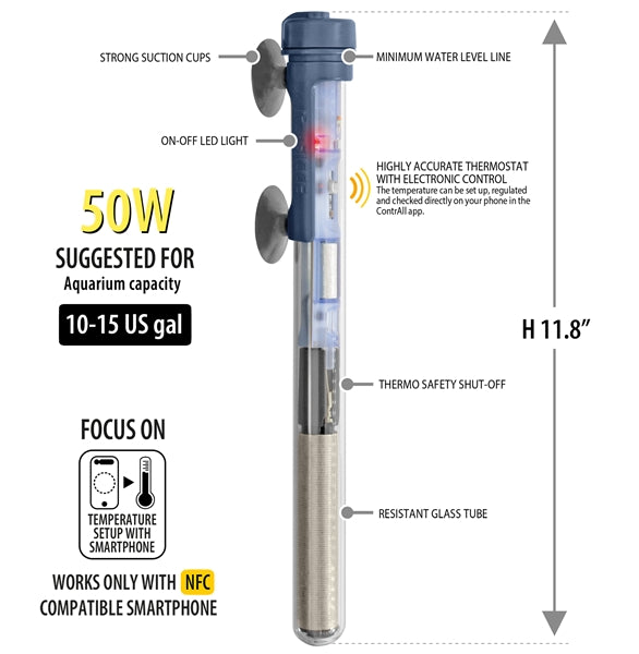 Sicce SCUBA Contactless Submersible Heater 50w, 100w, 300w, 400w