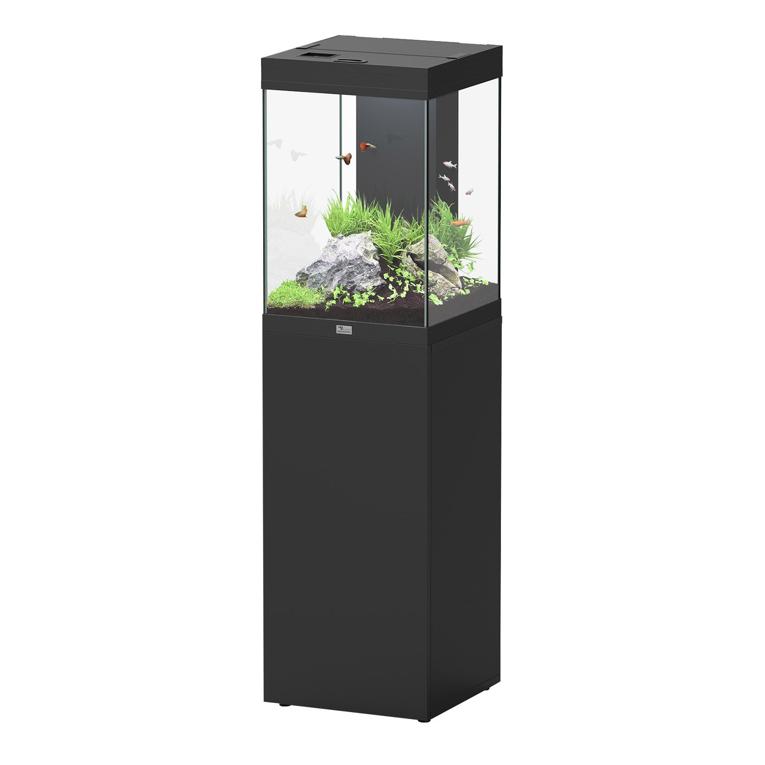 Aquatlantis Tower 96 Aquarium & Stand 26 Gallon (White / Black