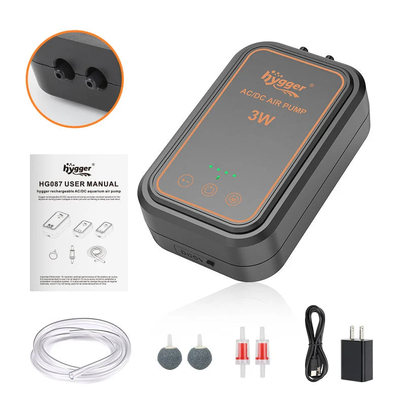 Hygger NEV Rechargeable AC Air Pump HG087