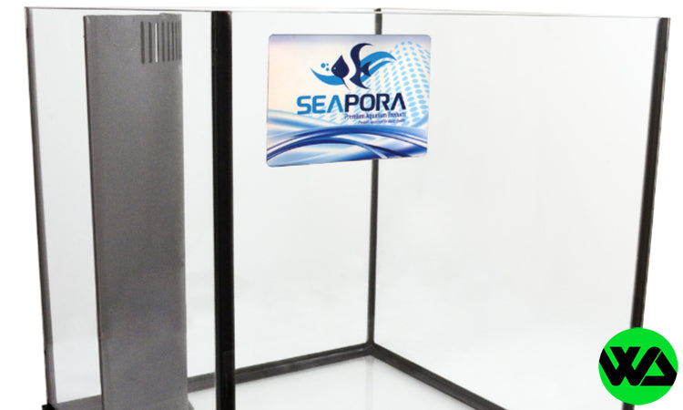 Seapora - 35 gallon rimless reef ready drilled corner flo aquarium 20x20x20