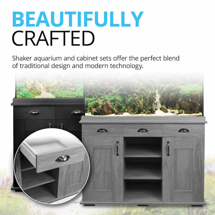 Fluval Shaker 66 Gallon Aquarium Kit Whiteriver Grey Oak Stand (Tank, Stand, Filtration, Lighting)