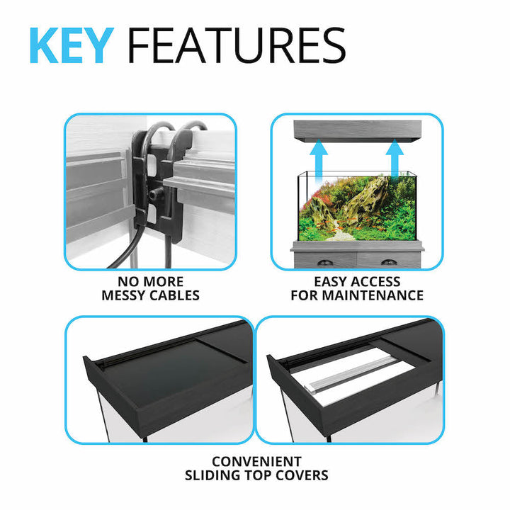 Fluval Shaker 66 Gallon Aquarium Kit Whiteriver Grey Oak Stand (Tank, Stand, Filtration, Lighting)