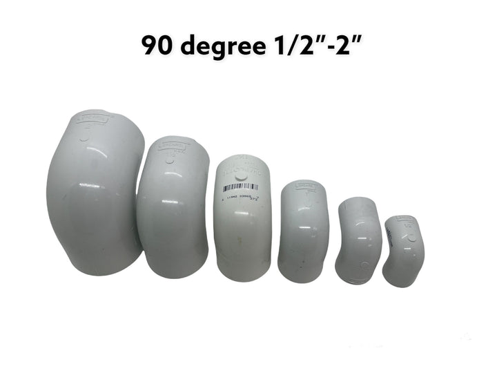 Plumbing Parts - 90 Degree PVC Elbow Slip 1/2"-2"