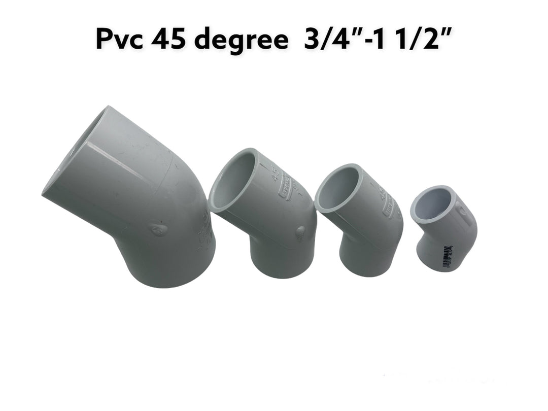 Plumbing Parts - 45 Degree PVC Elbow Slip 1/2"-1 1/2"