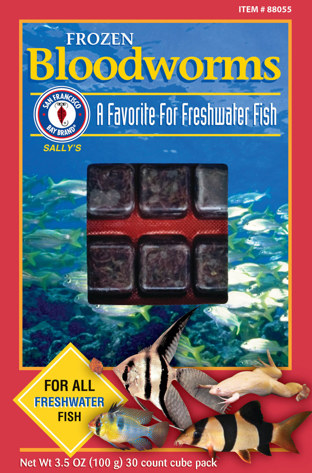 San Francisco Bay Brand - Frozen Food - Frozen Bloodworms 30 cubs 3.5oz